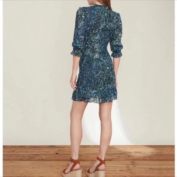 VERONICA BEARD Farha Smocked Dress Size M/8 - Picture 5 of 9